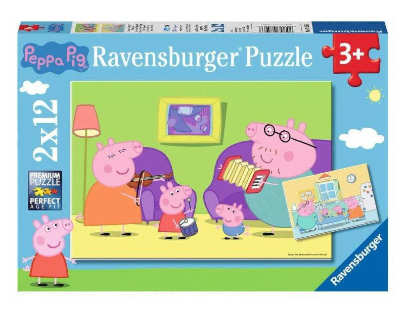 Ravensburger – 07596 – Peppa Pig At Home – 2 x 12-Piece Jigsaw Puzzles