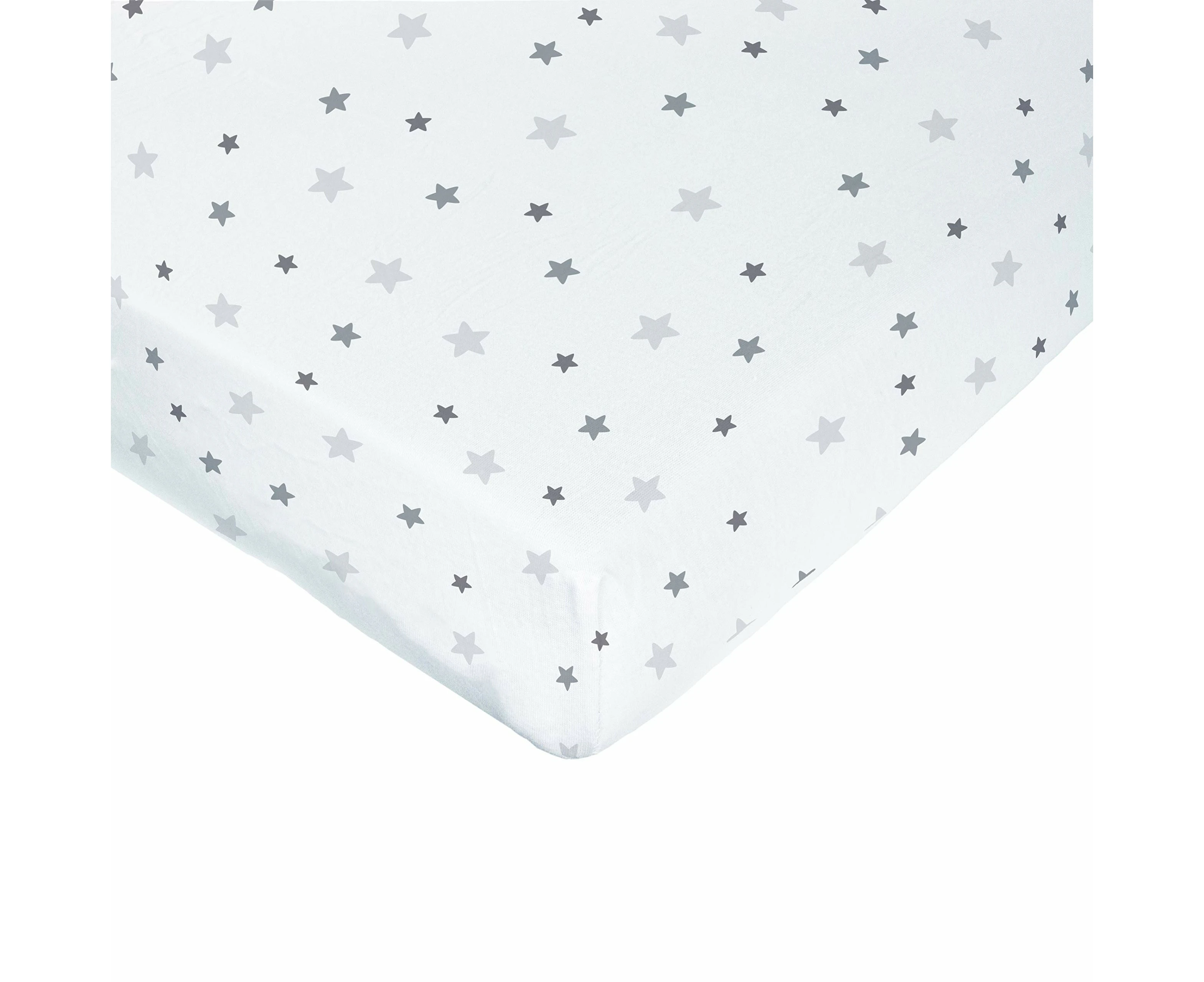 Poyetmotte Waterproof Fitted Sheet, 60 x 120 cm, Gray Stars, One Size