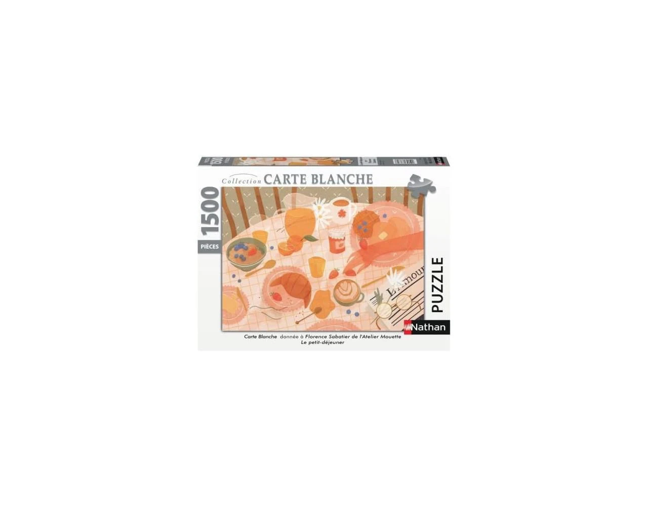 Puzzles Nathan 4005556878161 Breakfast/Florence Sabatier 1500 Piece Jigsaw Puzzle (Carte Blanc Collection)