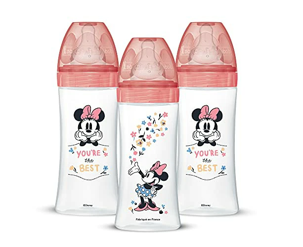 Dodie Brand 3-Piece Pack of Anti-Colic Initiation+ Baby Bottles, 330 ml, Flow 3, BPA Free, Round Teat, Ideal Grip, Made in France