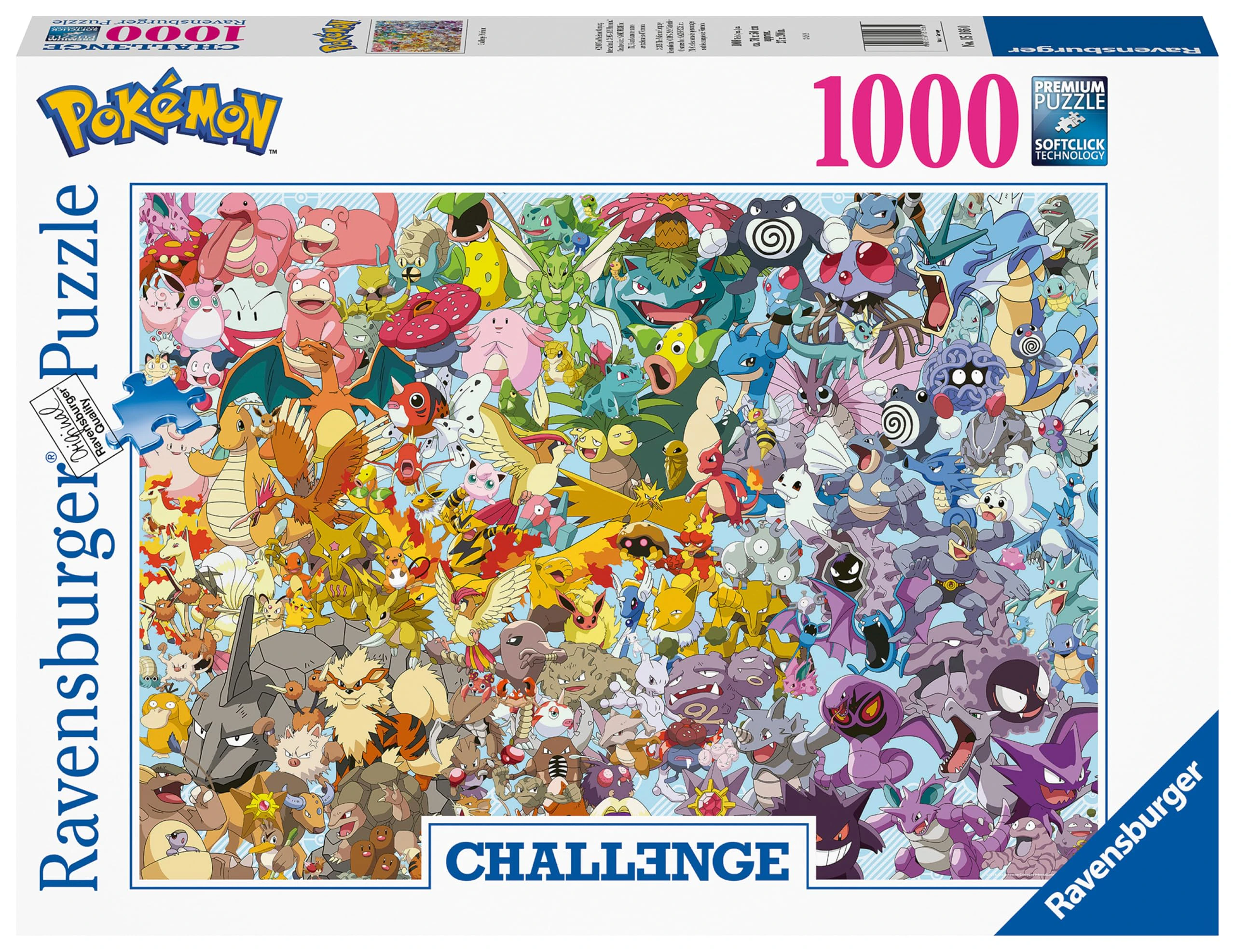 Ravensburger Pokémon 1000 Piece Challenge Jigsaw Puzzle for s and Kids Age 12 Years Up, Black