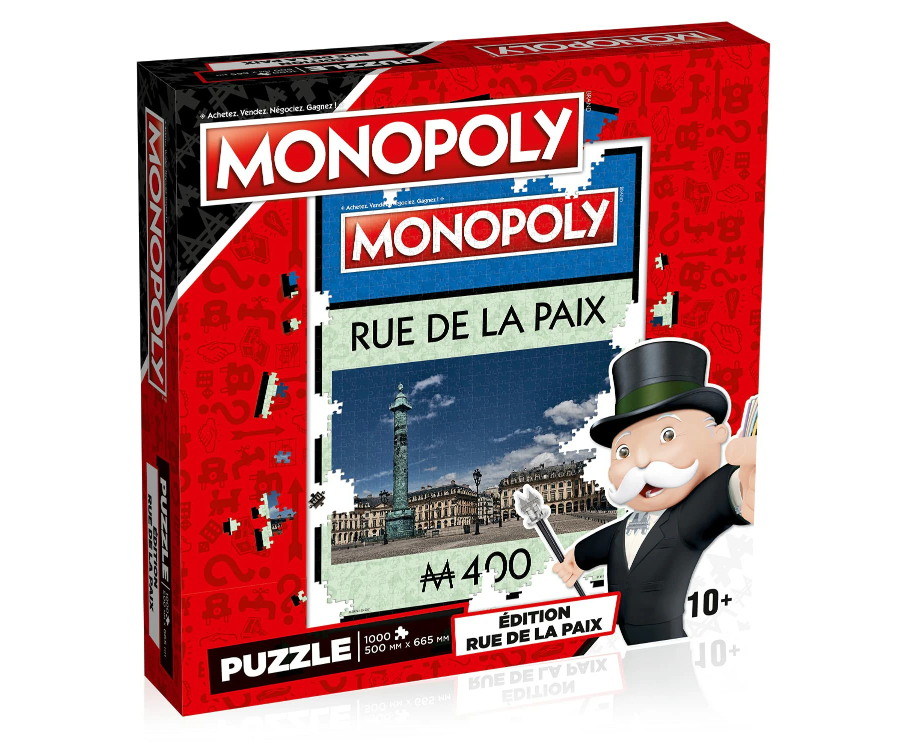 Winning Moves WM01704-FRE-6 Monopoly Street of Peace Puzzle 1000 Pieces