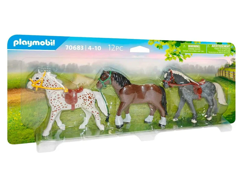 Playmobil 70683 3 Horses, Fun Imaginative Role-Play, PlaySets Suitable for Children Ages 4+