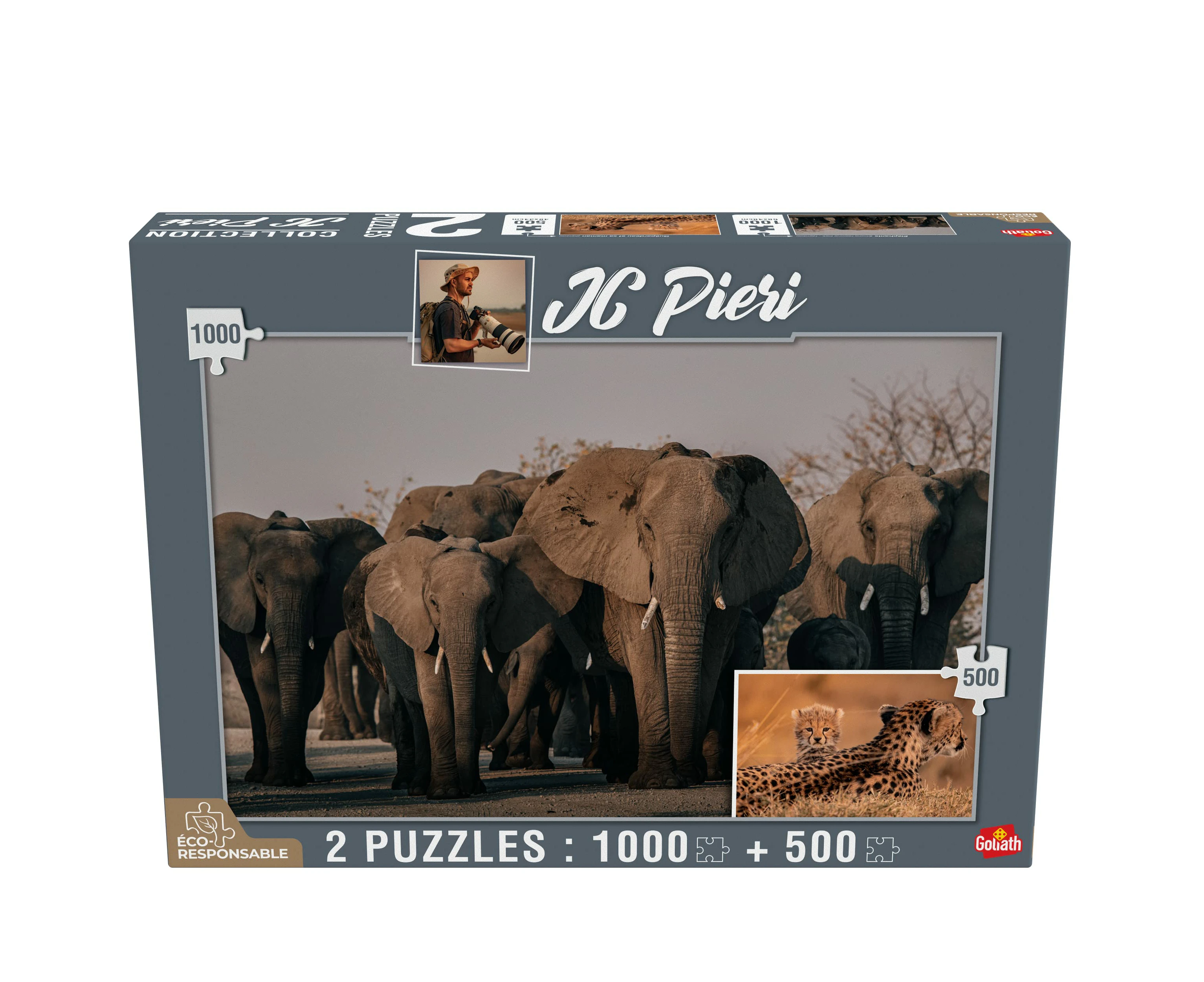 Goliath 923186.004 JC Pieri Collection-Elephants (Namibia) and Lionounces (Tanzania), Black