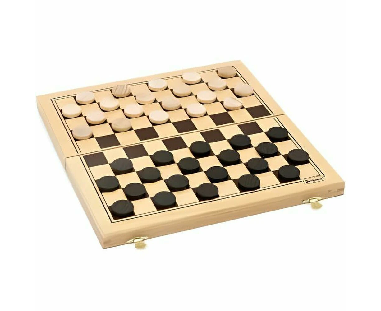 Jeujura J8131 Checkers Game in Wooden Box, Multi-Color