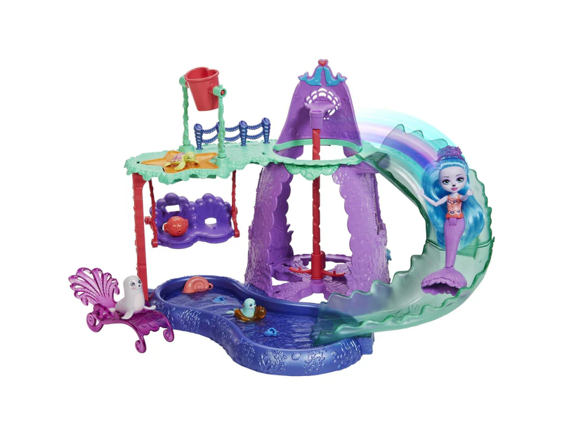 Enchantimals Ultimate Water Park Playset (11.5-in x 17-in) with Shayda Sea Lion Doll, Animal Figures, and Accessories, HCG03