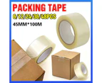 100M*45Mm Clear Packing Tape 6-48 Rolls Bulk Sticky Sealing Tape