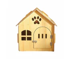 Outdoor Wooden Dog Cat House Villa Style Pet Shelter Weatherproof for Garden