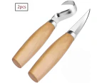 Carving Knife, Tool Chip Carving Knife Paring Knife with Knife Sleeve + Hook Knife, Wood Carving Kit for Spoon Bowl Cup Woodworking