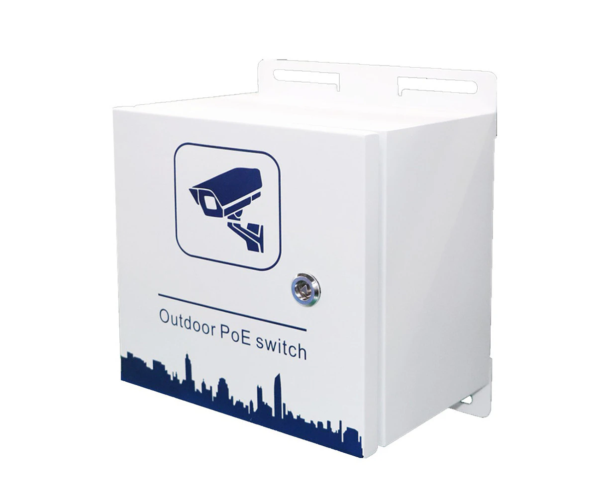 LDR Outdoor Hub, PoE Switch, Waterproof Box, IP55, Max POE 30W, 8 Port PoE, 2 SFP Ports, AC220V Main Power Input