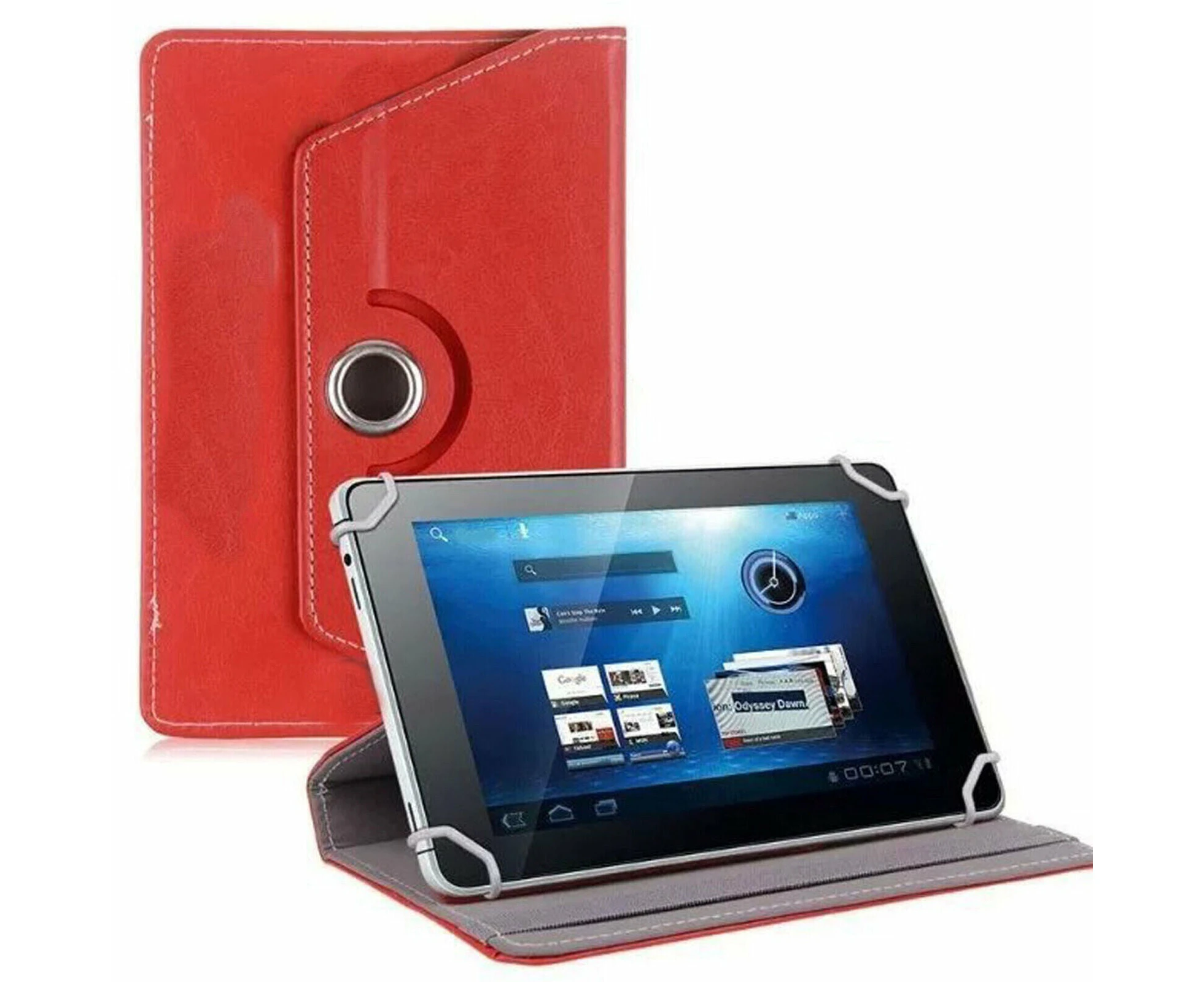 Leather Case Cover Holder Stand Wallet Folio for Apple iPad Air 11'' 6th Gen / iPad Pro 11'' 7th Gen 2024 360 Rotating - Red