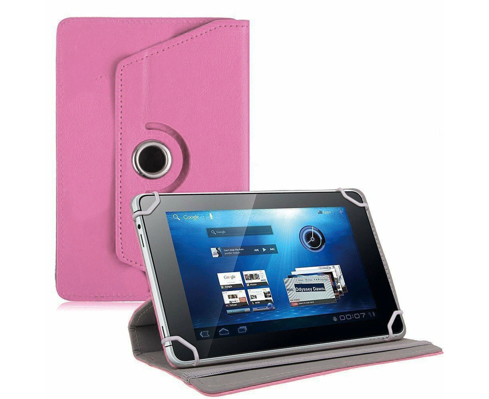 Leather Case Cover Holder Stand Wallet Folio for Apple iPad Air 11'' 6th Gen / iPad Pro 11'' 7th Gen 2024 360 Rotating - Pink