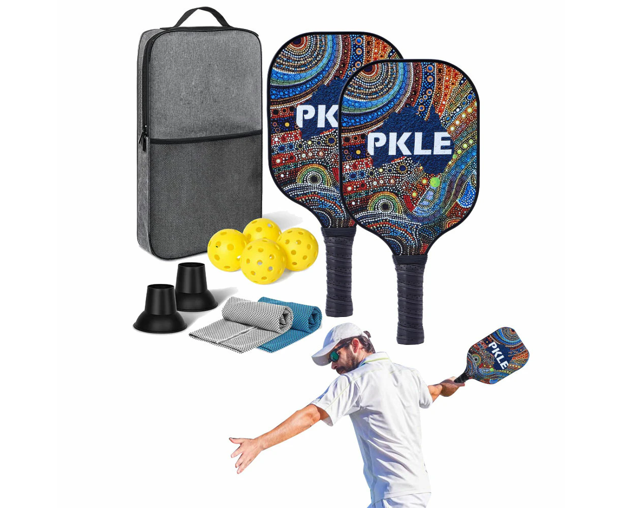 Fiberglass Pickleball Paddles With 4 Balls Pickleball Rackets Set-Style 3