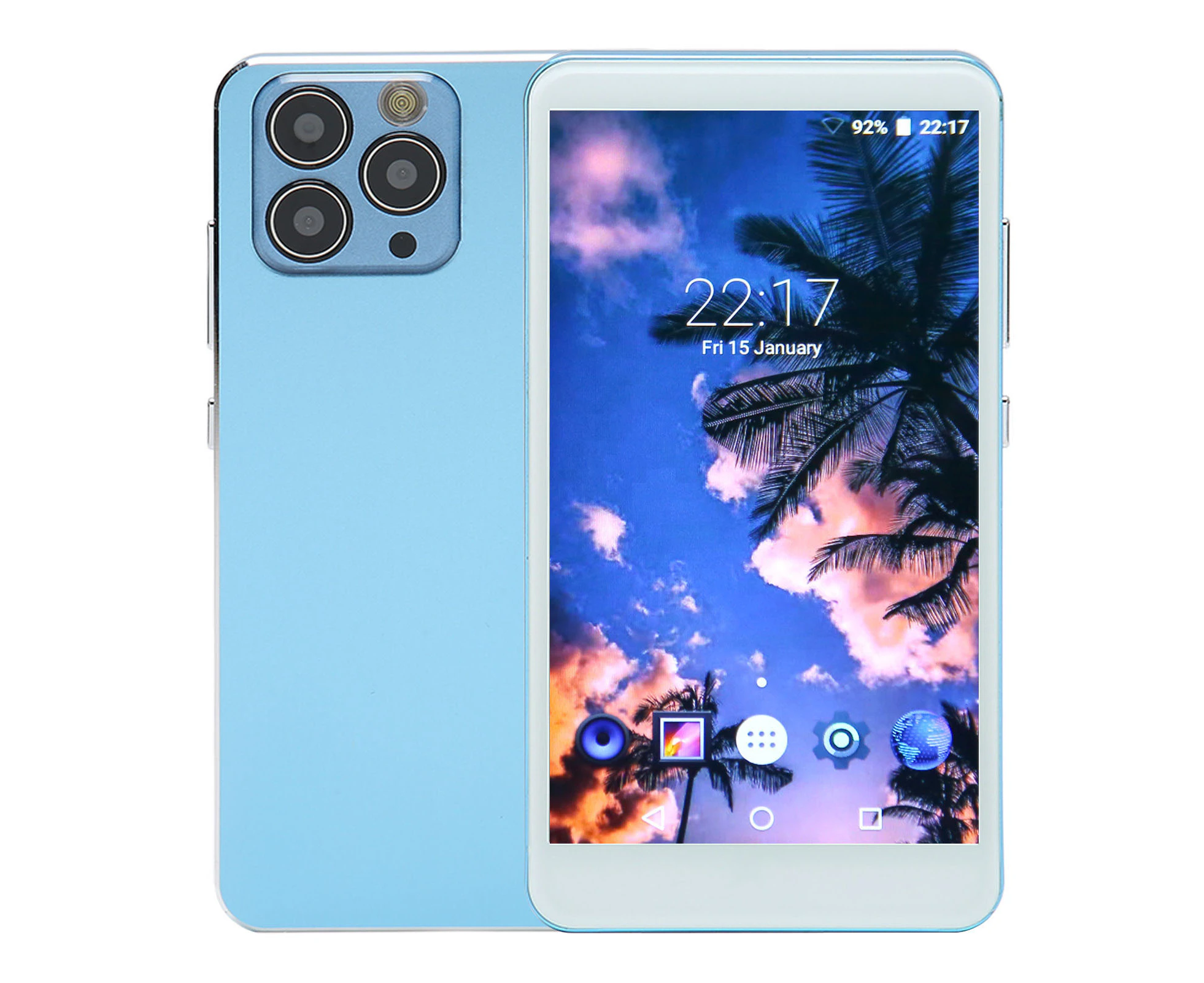 Bluetooth MP4 Player 5 Inch HD Touch Screen HiFi Noise Reduction Portable WiFi Music Player with Camera for Android Blue