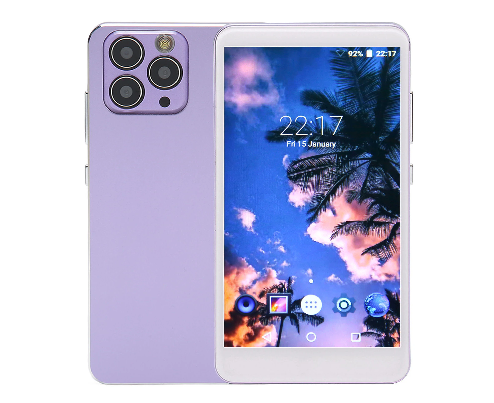 Bluetooth MP4 Player 5 Inch HD Touch Screen HiFi Noise Reduction Portable WiFi Music Player with Camera for Android Purple