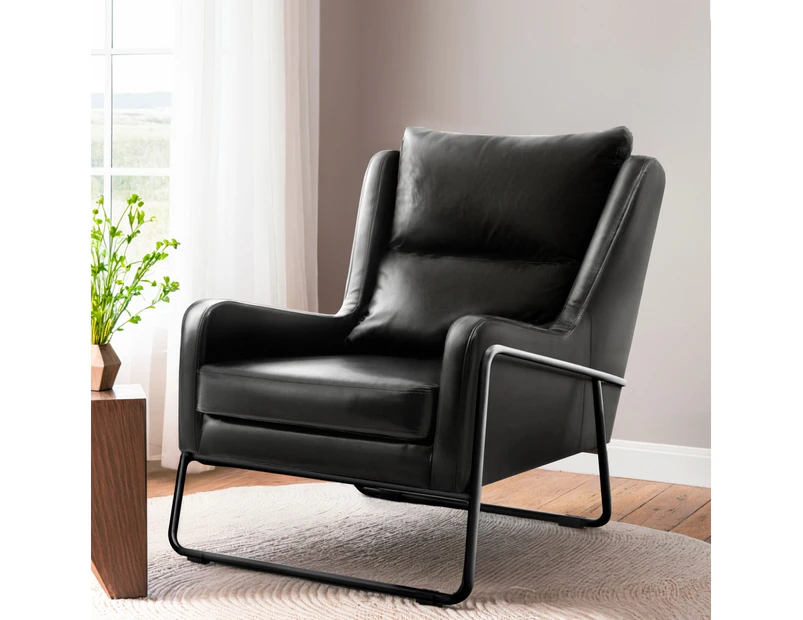 Artiss Armchair Accent Chair PU Leather Wingback Black