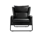 Artiss Armchair Accent Chair PU Leather Wingback Black