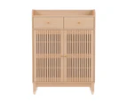 Artiss Shoe Rack 2 Drawers 4 Shelves Pine