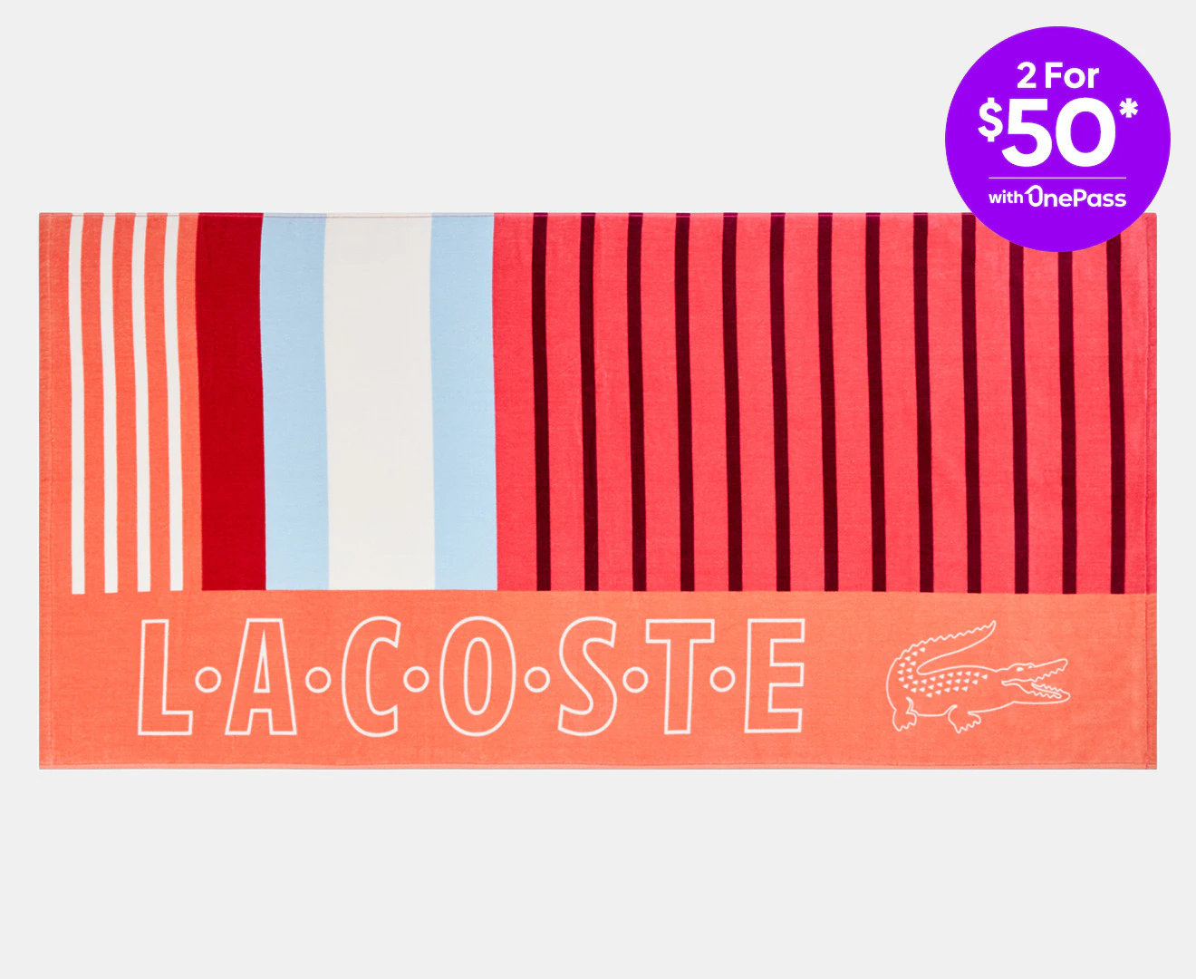 Lacoste Sporty Stripes Beach Towel - Warm