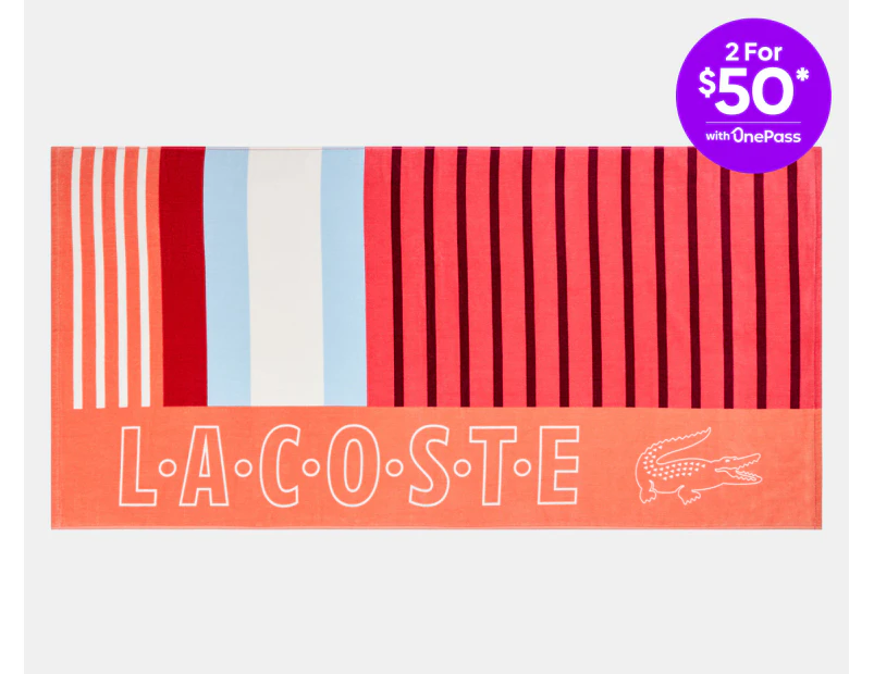 Lacoste Sporty Stripes Beach Towel - Warm