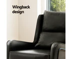 Artiss Armchair Accent Chair PU Leather Wingback Black