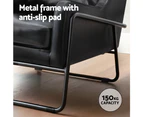 Artiss Armchair Accent Chair PU Leather Wingback Black