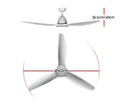 Devanti 64 Inch Ceiling Fan DC Motor w/Light w/Remote - Silver