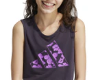 Adidas Youth Girls' Train Essentials Floral Logo Tank Top - Aurora Black