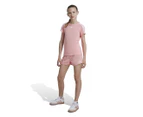 Adidas Youth Girls' Essentials Aeroready 3-Stripes Shorts - Semi Pink Spark/White