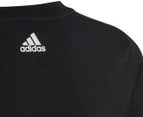 Adidas Youth Girls' Essentials Linear Logo Slim Fit Tee / T-Shirt / Tshirt - Black