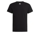 Adidas Youth Girls' Essentials Linear Logo Slim Fit Tee / T-Shirt / Tshirt - Black