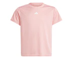 Adidas Youth Girls' Train Essentials Logo Training Tee / T-Shirt / Tshirt - Semi Pink Spark/White