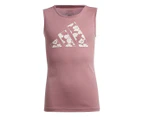 Adidas Youth Girls' Train Essentials Floral Logo Tank Top - Preloved Crimson