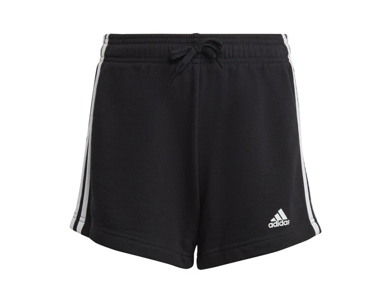 Adidas Youth Girls' Essentials 3-Stripes Shorts - Black