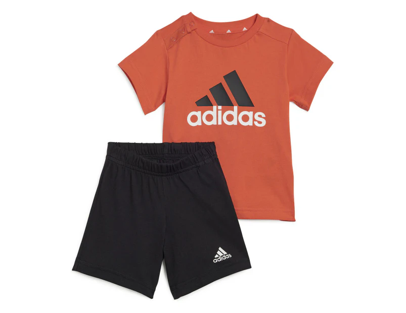 Adidas Baby/Toddler Boys' Essentials Organic Cotton 2-Piece Set - Bright Red/Black