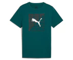 Puma Youth Boys' Graphics Tee / T-Shirt / Tshirt - Cold Green