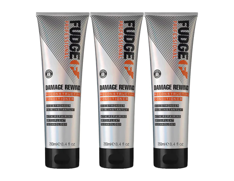 Fudge Damage Rewind Reconstructing Conditioner 250ml 3 Pack