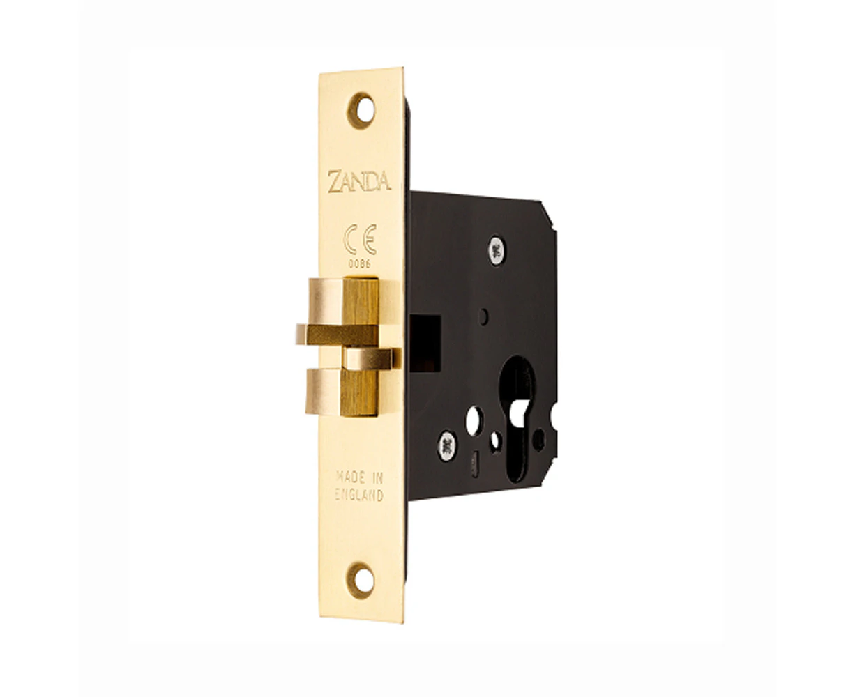 Zanda Sliding Door Euro Mortice Lock Claw Type Satin Brass 1290SB