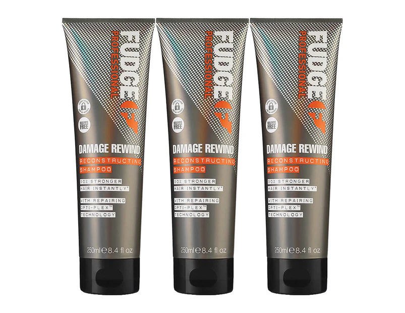 Fudge Damage Rewind Reconstructing Shampoo 250ml 3 Pack