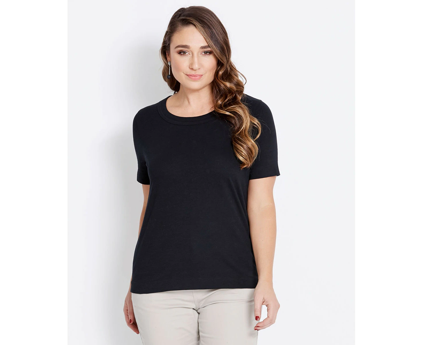 KATIES - Womens Tops -  Cotton Slub Basic Tee