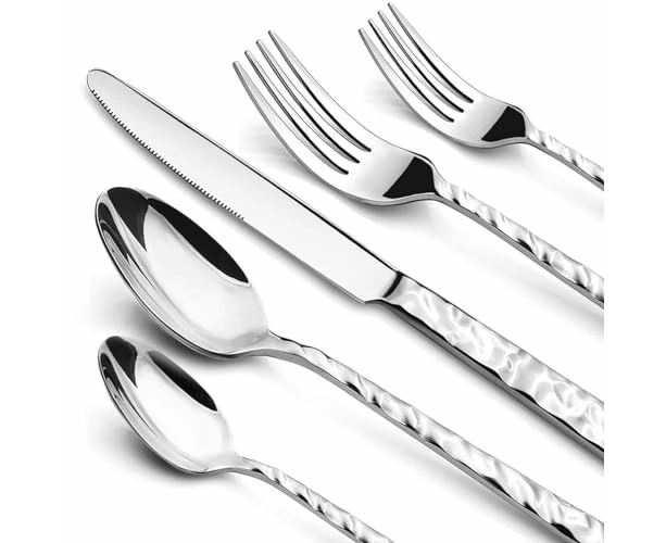 60 Piece Silverware Set for 12, Food-Grade Stainless Steel Utensils Set