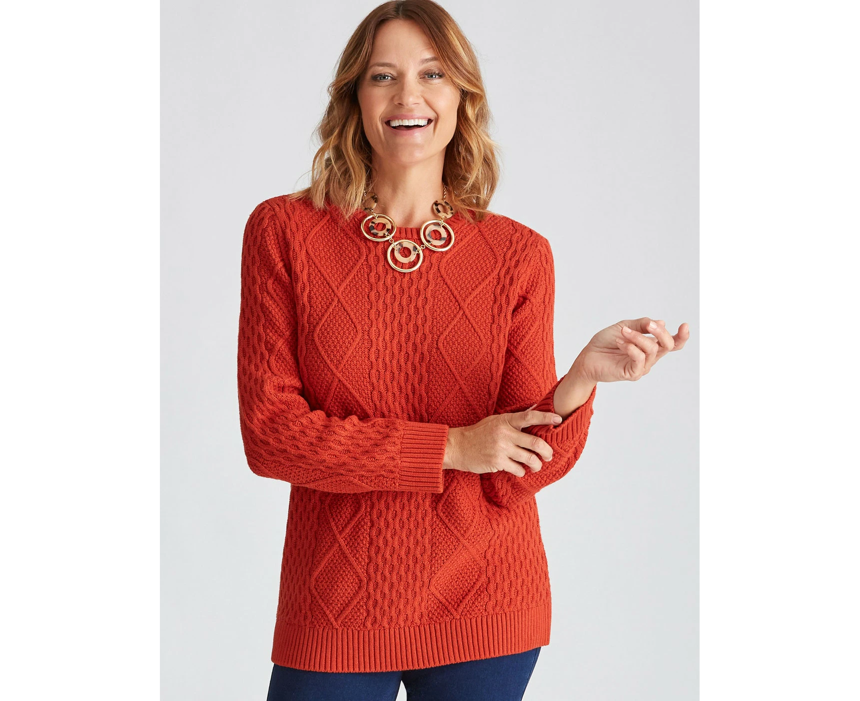 MILLERS - Womens Jumper -  Cotton Cable Jumper