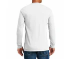 10 Pack Mens Cotton Crew Neck Long Sleeve Blank Plain Basic T-Shirt Tee Top Bulk Classic Regular Fit - White