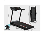 BLACK LORD Treadmill Electric Home Gym Exercise Foldable Run Machine Black