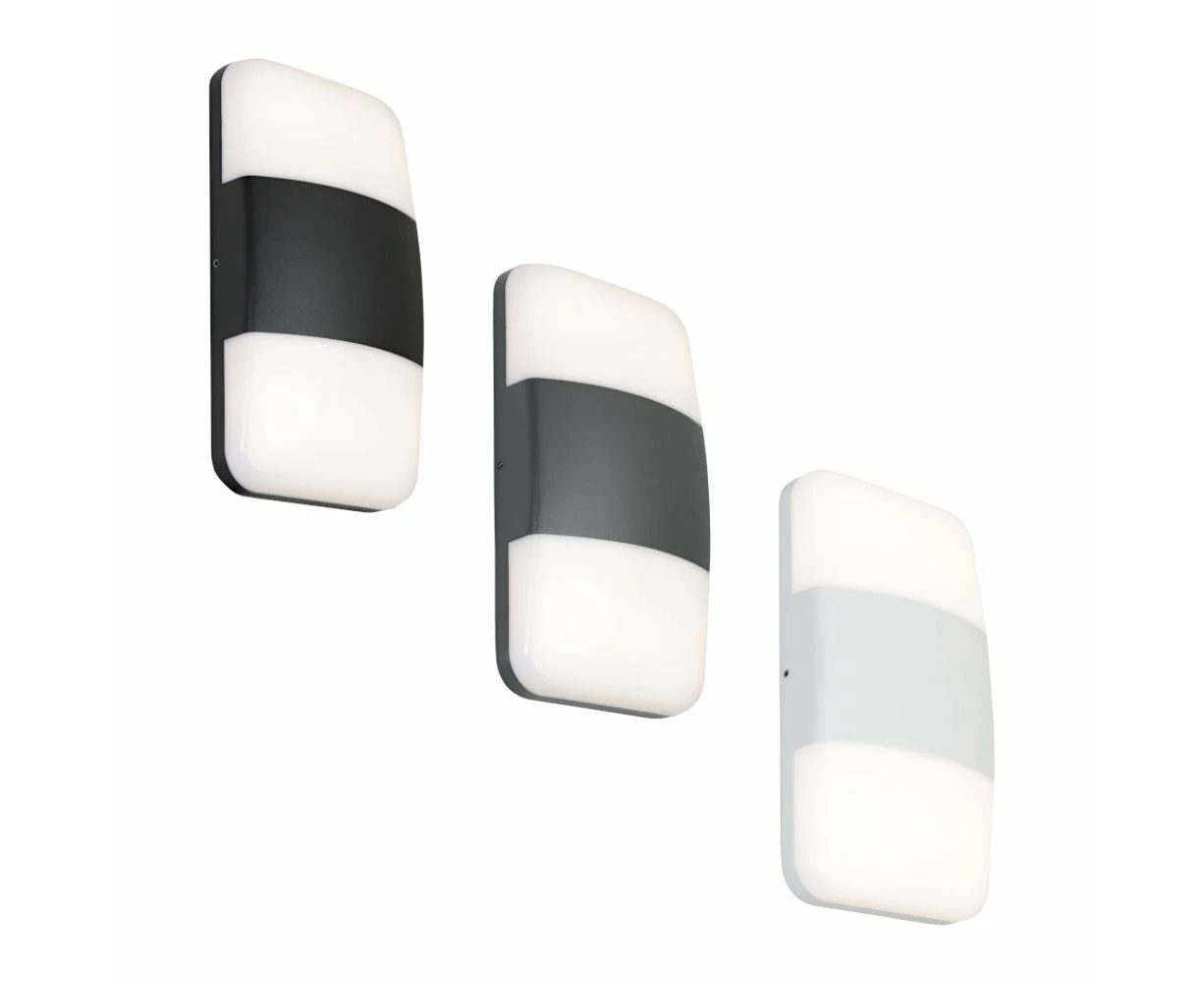 Cougar UMINA - 10W LED Tri-Colour Modern Exterior Flush Wall Light IP65 - Black