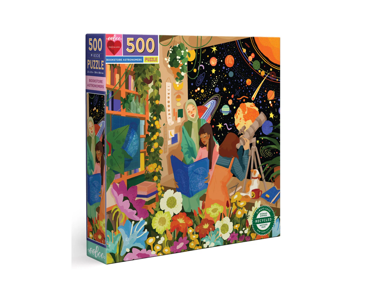 500pc eeBoo Jigsaw Puzzle Kids Educational Game Bookstore Astronomers 10+