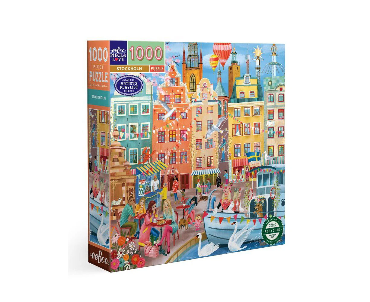 1000pc eeBoo Jigsaw Puzzle 58.4cm Educational Play Fun Game Stockholm 14+