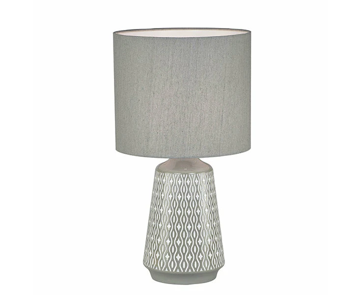 Stylish Ceramic Table Lamp With Shade - Grey