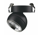 Domus MOON-REC - 6/9W LED Power/Tri-Colour Switchable Dimmable Semi-Recessed Downlight - Black, Flood