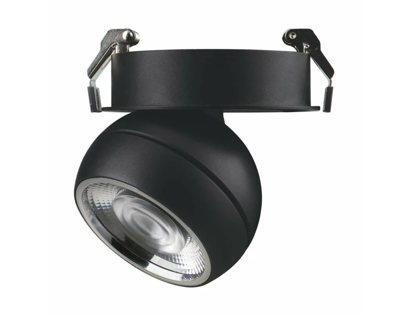 Domus MOON-REC - 6/9W LED Power/Tri-Colour Switchable Dimmable Semi-Recessed Downlight - Black, Flood